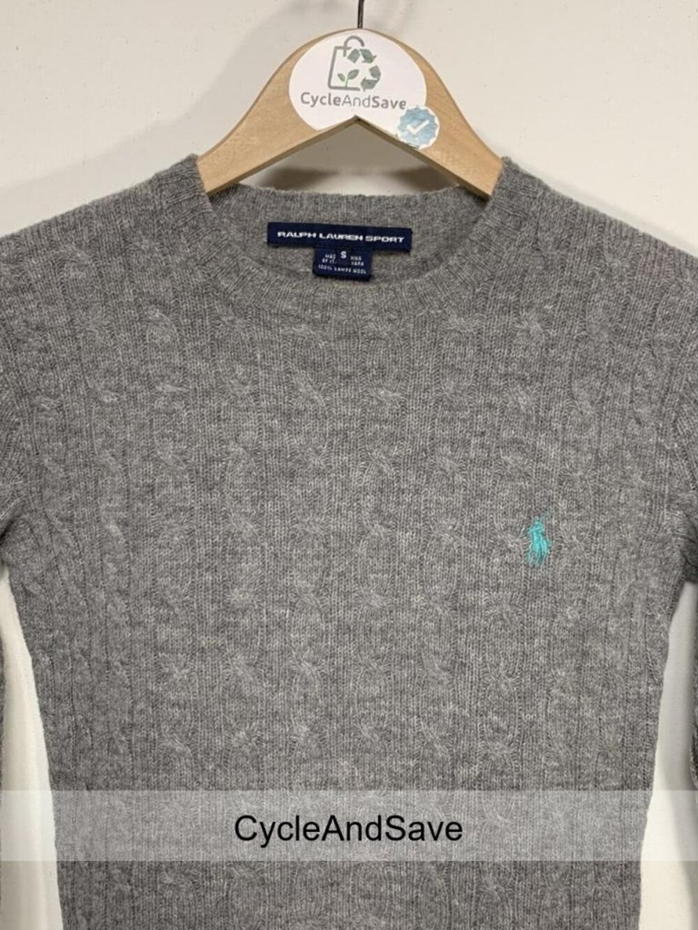 Ralph Lauren Sport Gray Lambs Wool Crew Neck Sweater - Preppy Classic Style